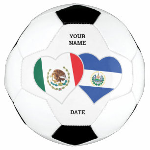 Ballon De Foot Personnaliser les coeurs du drapeau mexicain salva