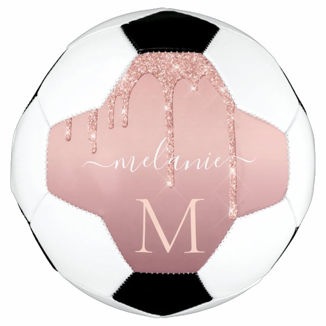Ballon De Foot Personnaliser Votre Nom Lettre Rose Boule de Footb (Devant)
