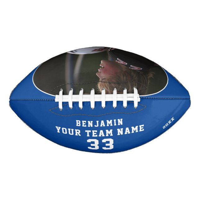 Ballon De Foot Photo Blue Name Number Team (Devant)