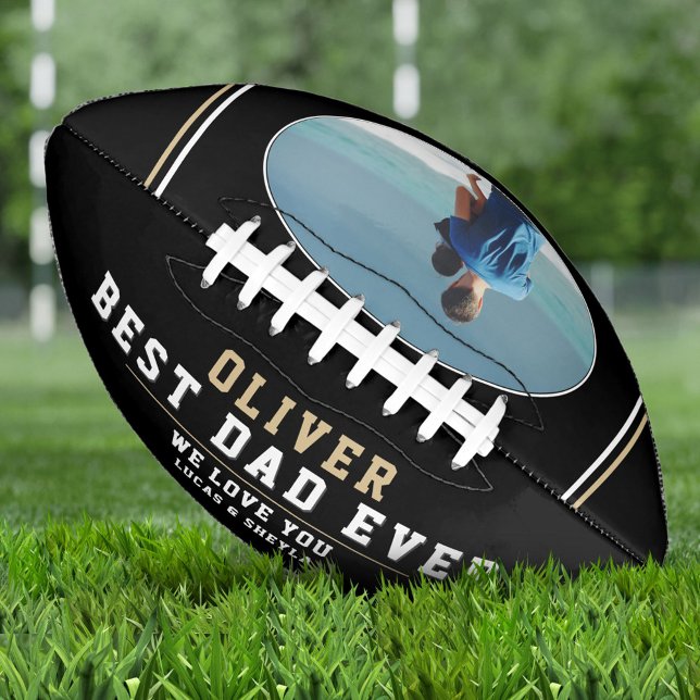 Ballon De Foot Photo de la Fête des Pères du Meilleur Père Noir M (Créateur téléchargé)