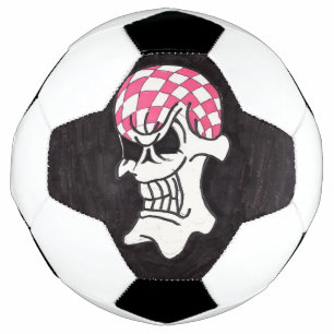 Ballon De Foot Pink Checkerboard Skull Soccer Ball