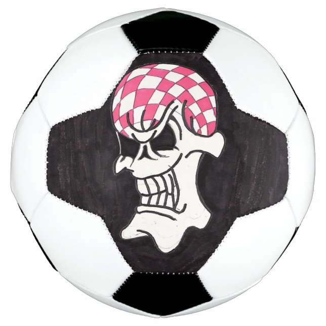 Ballon De Foot Pink Checkerboard Skull Soccer Ball (Devant)