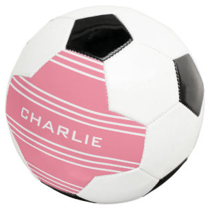 Ballon De Foot Pink Stripes personnalisé monogramme balle de foot