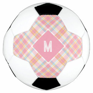 Ballon De Foot Plaid Monogramme personnalisé / Motif Tartan