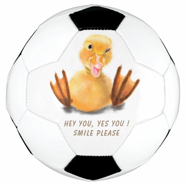Ballon De Foot Playful Yellow Duckling Wink Soccer Ball Smile (Devant)