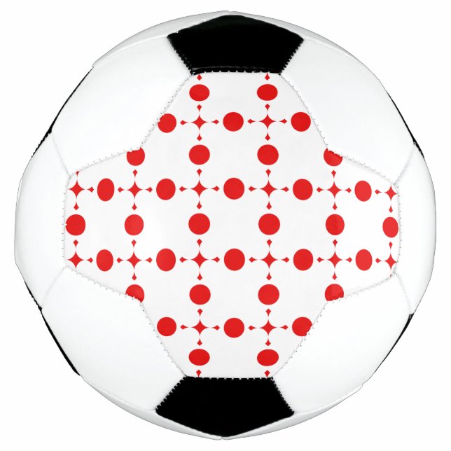 Ballon De Foot Pois rouges, Motif à points polka, points, pointil (Devant)