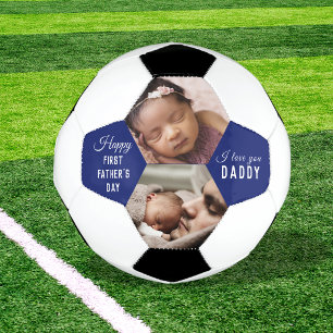 Ballon De Foot Première fête des pères Papa Bébé 2 Collage photo