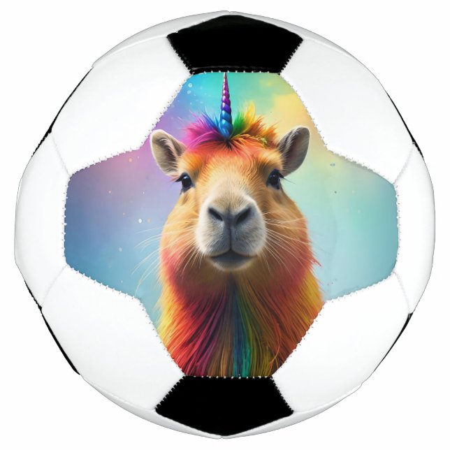 Ballon De Foot Prismhorn : Le Capybaraicorn Arc-en-ciel, (Devant)