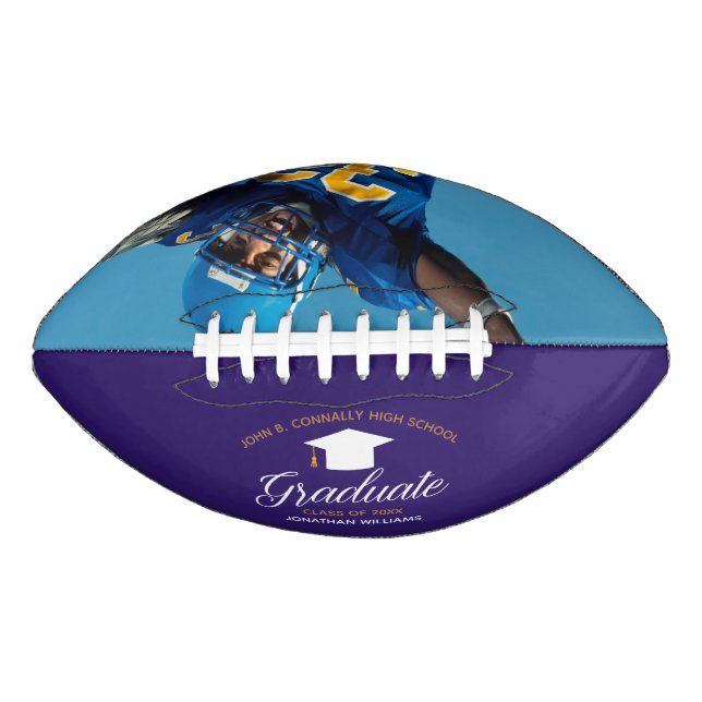 Ballon De Foot Purple Gold Graduate personnalisée Photo (Devant)