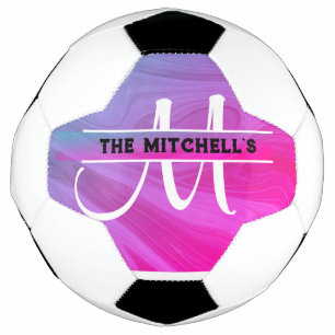 Ballon De Foot Purple Pastel Hologramme Personnalisé Nom