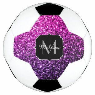 Ballon De Foot Purple pink ombre parties scintillant étincelante