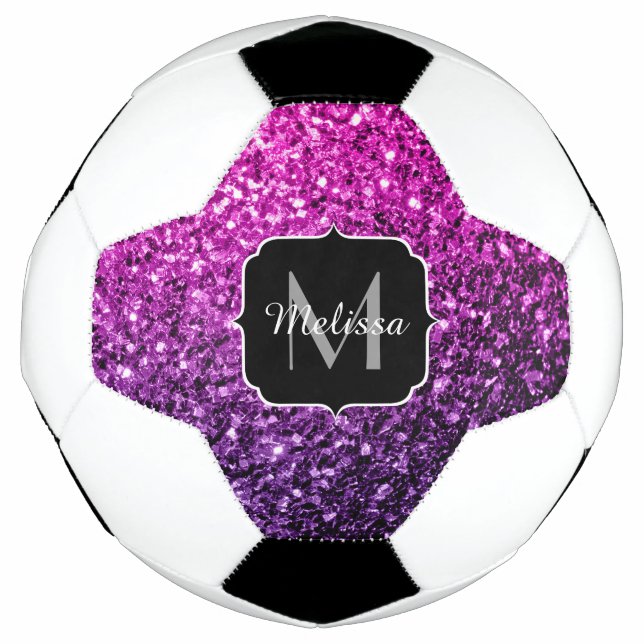 Ballon De Foot Purple pink ombre parties scintillant étincelante  (Devant)