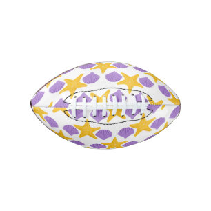 Ballon De Foot Purple Seashell Yellow Starfish Marine Life