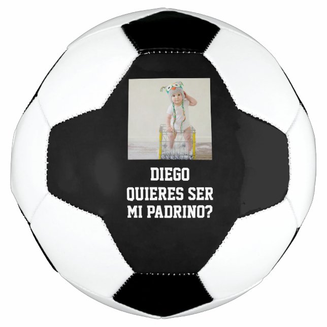 Ballon De Foot Quieres Ser Mi Padrino Godparent Proposal Futbol (Devant)
