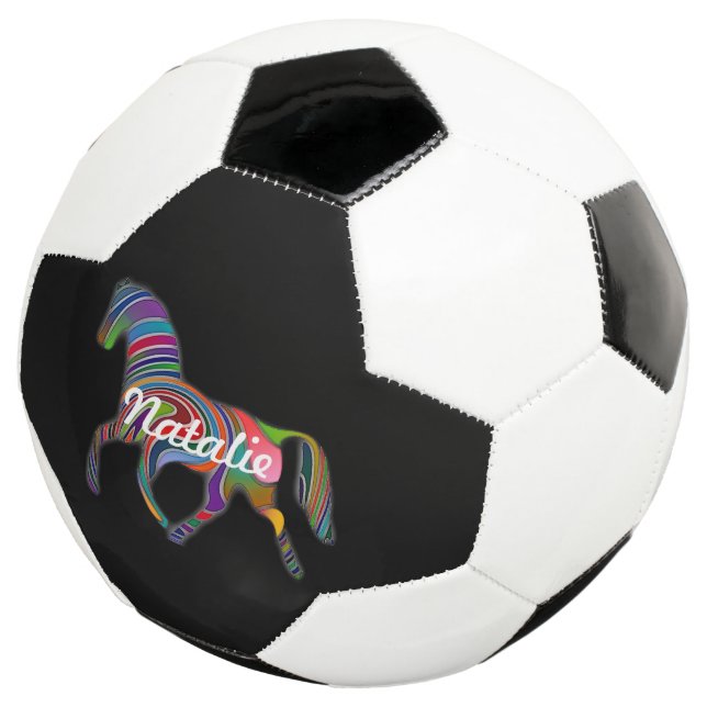 Ballon De Foot Rainbow horse - votre nom (3/4)