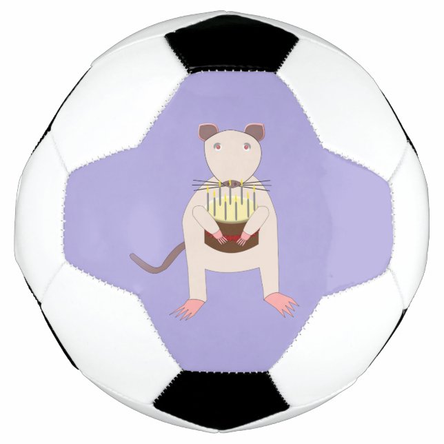 Ballon De Foot Rat de Siamese avec gâteau d'anniversaire (Devant)