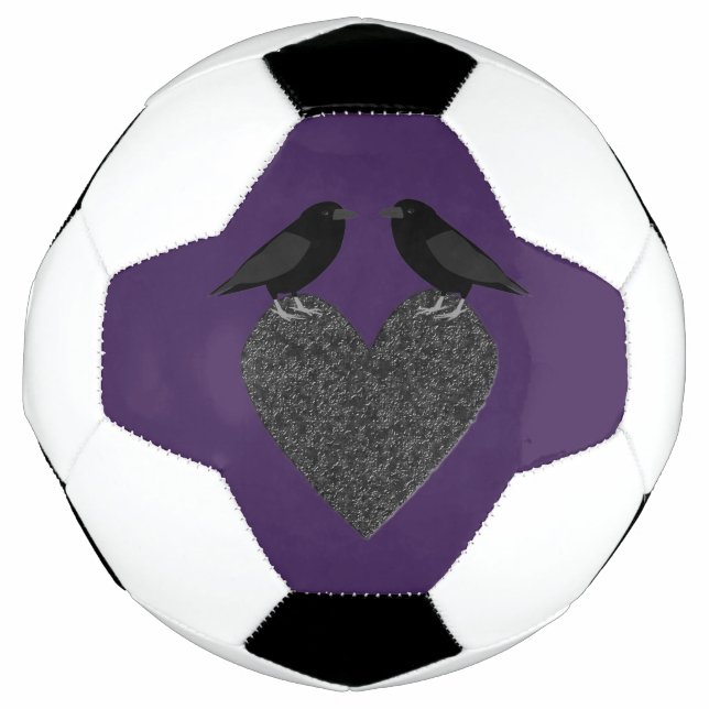 Ballon De Foot Ravens gothiques et Coeur noir (Devant)