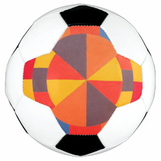 Ballon De Foot Red and Orange Abstract Bullseye Soccer Ball