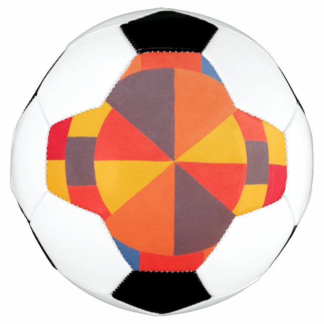 Ballon De Foot Red and Orange Abstract Bullseye Soccer Ball (Devant)