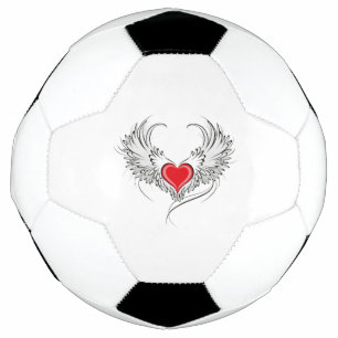 Ballon De Foot Red Angel Coeur avec ailes