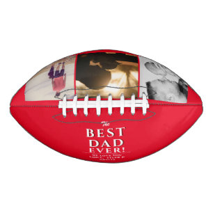 Ballon De Foot Red Best Papa Ever Père`s Day 3 Photo Collage