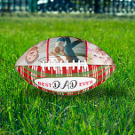 Ballon De Foot Red Green Country Plaid Avec Meilleur Papa Jamais<br><div class="desc">Un cadeau merveilleux à donner à votre mari qui est personnalisé avec des photos de famille d'un côté et un plaid rouge et vert de l'autre.</div>