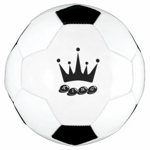 Ballon De Foot Roi Texte avec Image de Couronne Noire Sports plei