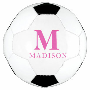 Ballon De Foot Rose Chaude Monogramme Personnalisé Nom