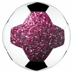 Ballon De Foot Rose foncé faux paillettes scintillent bling