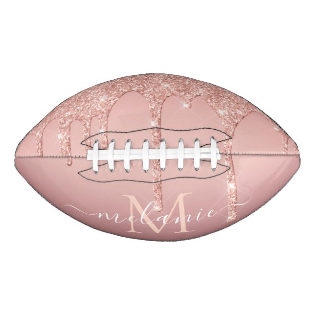 Ballon De Foot Rose Gold Parties scintillant personnalisée Lettre (Devant)