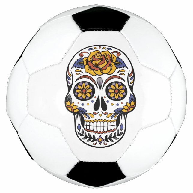 Ballon De Foot Rose mexicain du crâne à sucre Jour des morts (Devant)