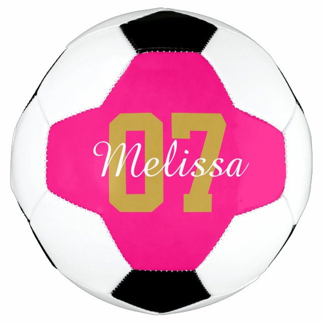 Ballon De Foot Rose mignon personnalisé (Devant)