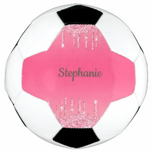 Ballon De Foot Rose Pailleté Personnalisé Tendance Glamour 