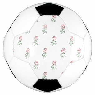 Ballon De Foot Roses Rouges, Motif De Roses, Fleurs