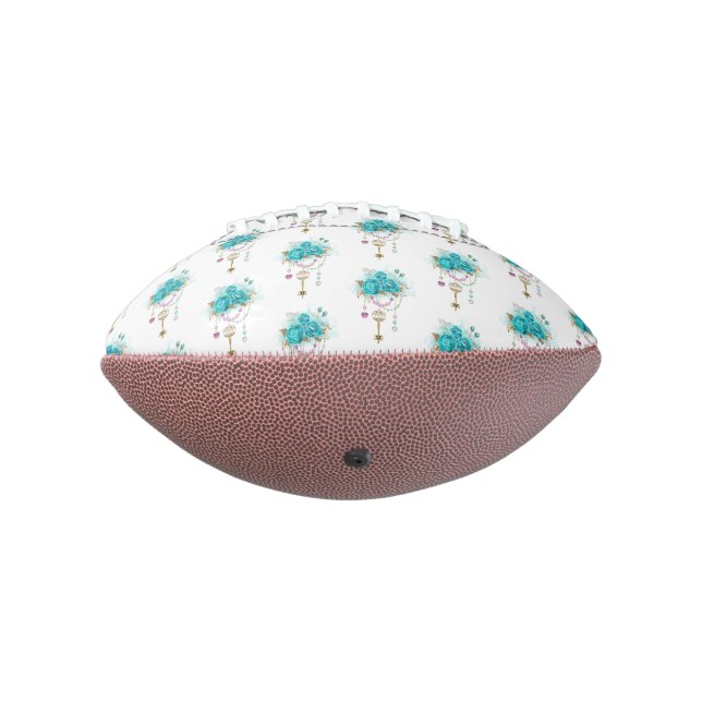 Ballon De Foot Roses turquoise avec touches (Tourné à 270°)
