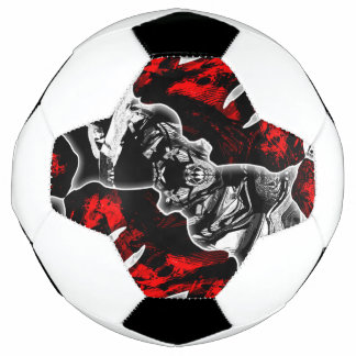 Ballon De Foot Rouge Noir et Blanc