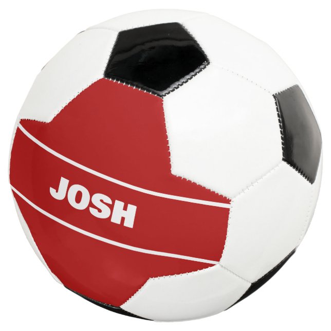 BALLON DE FOOT ROUGE PERSONNALISÉ (3/4)