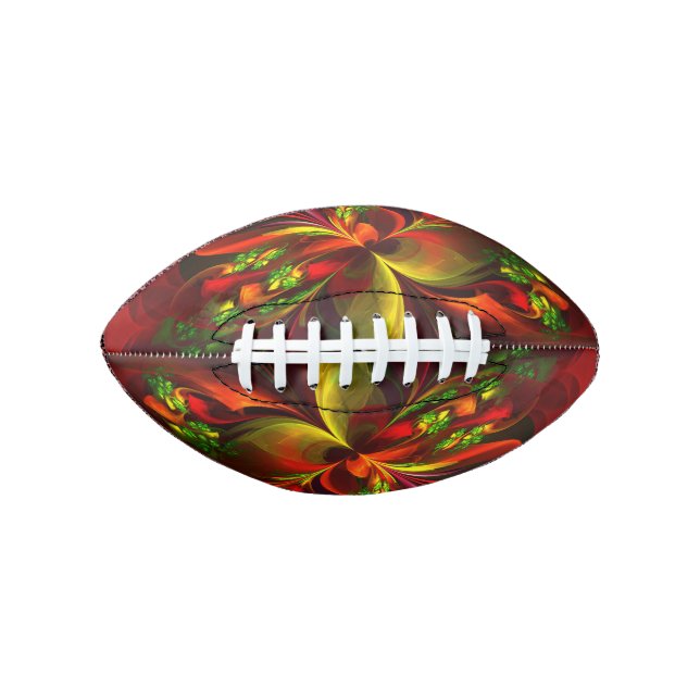 Ballon De Foot Rouge vert moderne Floral Abstrait Art Motif #05 (Devant)