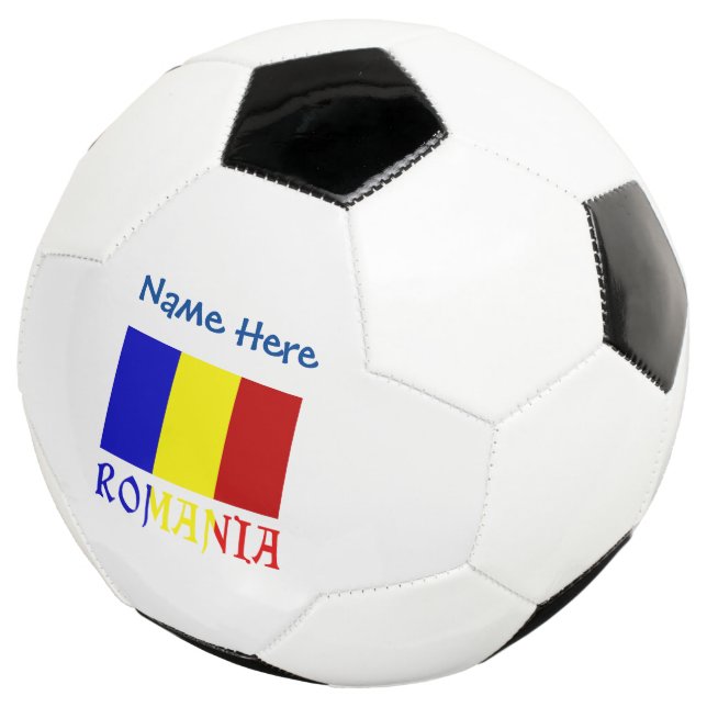 Ballon De Foot Roumanie et Roumanie Drapeau bleu Personnalisation (3/4)