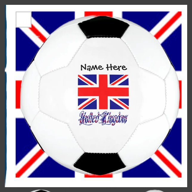 Ballon De Foot Royaume-Uni et drapeau britannique avec votre nom  (Créateur téléchargé)