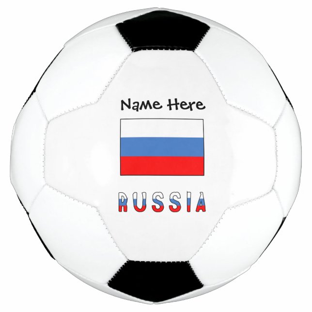 Ballon De Foot Russie Drapeau Russe Noir Personnalisation  (Devant)
