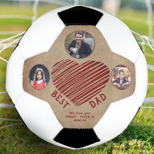 Ballon De Foot Rustic Best Papa Coeur Père Jour 3 Photos