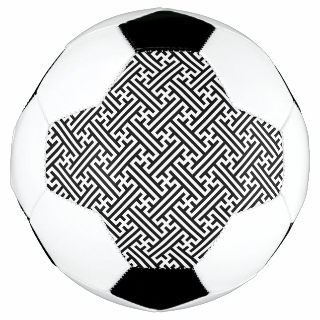 Ballon De Foot Sayagata motif, japonais, noir et blanc (Devant)