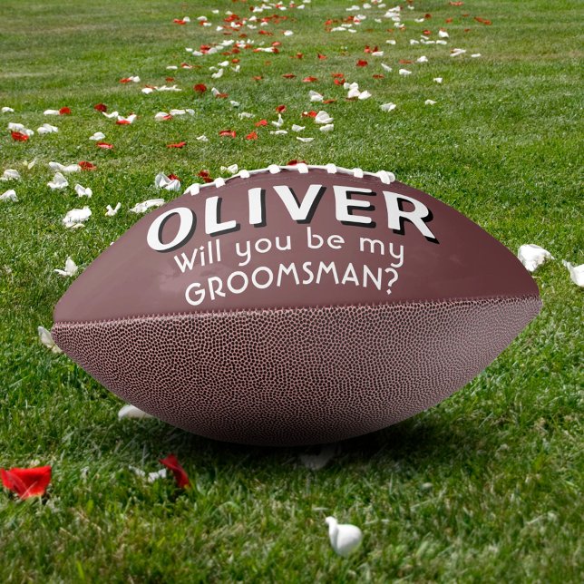 Ballon De Foot Seras-tu mon Groomsman Custom Name Football (Créateur téléchargé)