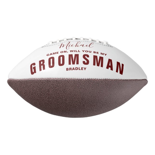 Ballon De Foot Serez-Vous Mon Mariage GROOMSMAN Nom Personnalisé (Tourné à 270°)