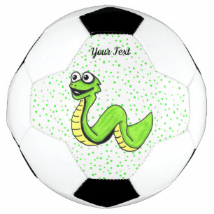 Ballon De Foot Serpent caricature Vibrant vert jaune sur Pois
