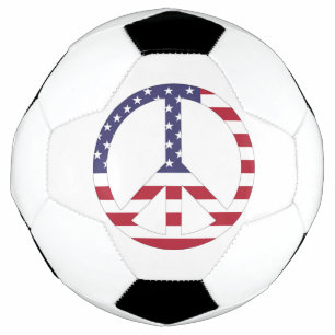 BALLON DE FOOT SIGNE DE PAIX DU DRAPEAU AMÉRICAIN