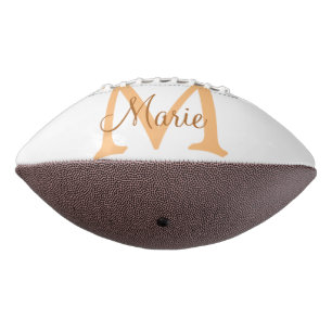Ballon De Foot simple ajoutez nom monogramme orange marron thr