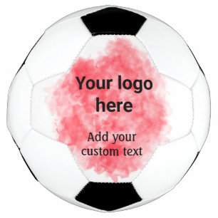 Ballon De Foot Simple aquarelle rouge ajoutez votre logo texte pe