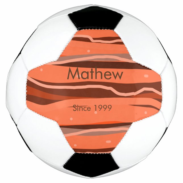 Ballon De Foot simple lettre initiale monogramme ajouter nom art  (Devant)
